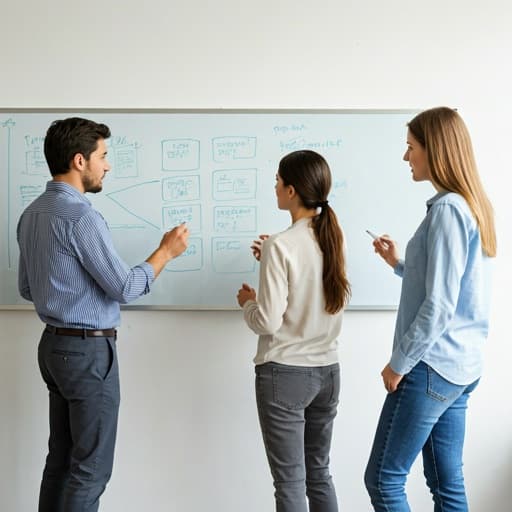 Team meeting discussing strategy
