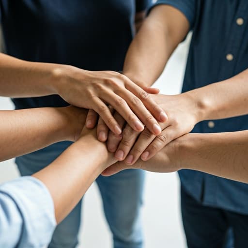 Team joining hands